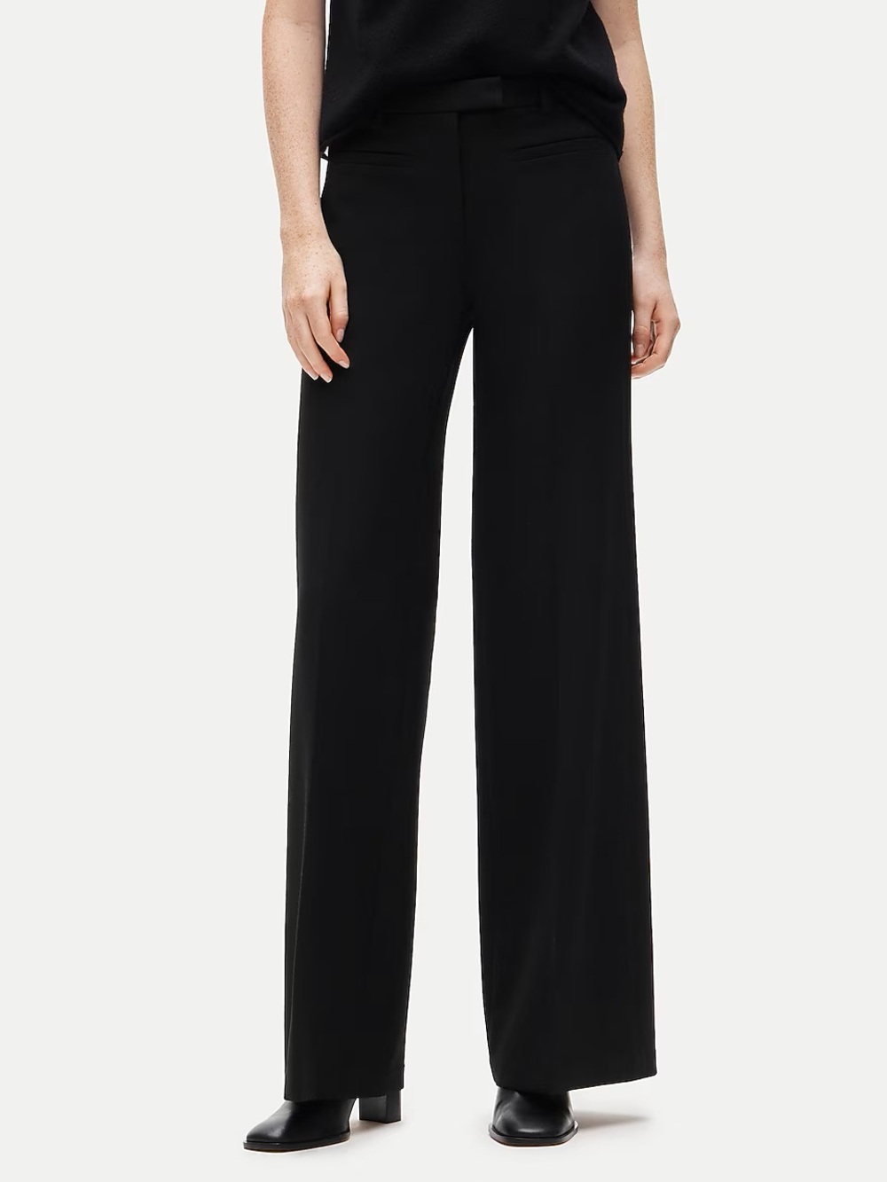 J. Crew Cuffed wide-leg trouser in luster canvas Black 6